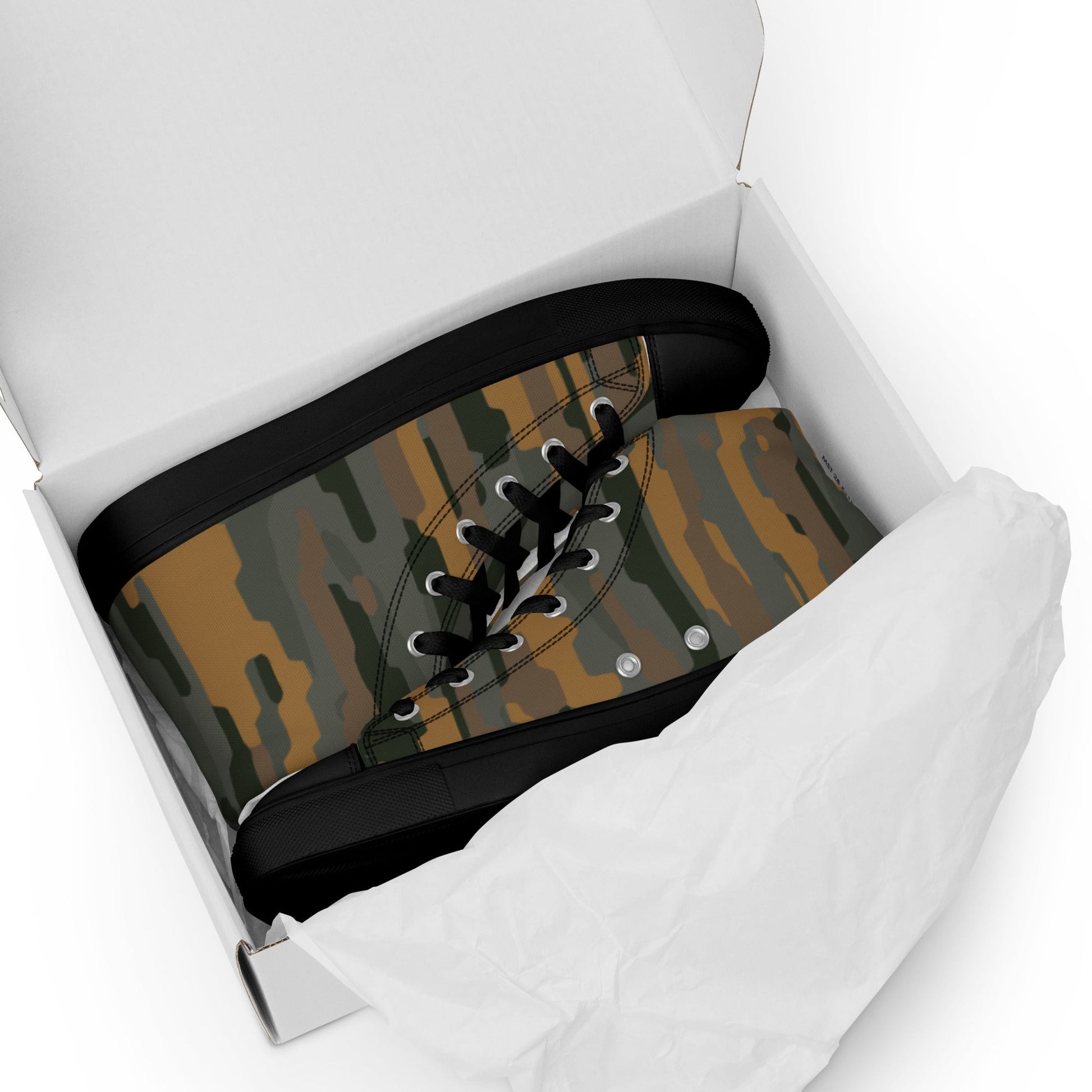 Modern Warfare Urban Vertical Rusty Bark CAMO Mens High-Top Canvas Shoes
