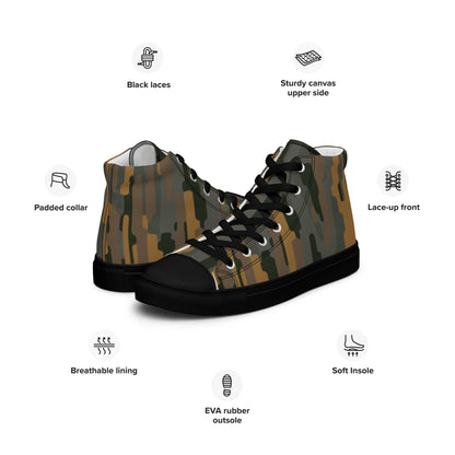 Modern Warfare Urban Vertical Rusty Bark CAMO Mens High-Top Canvas Shoes