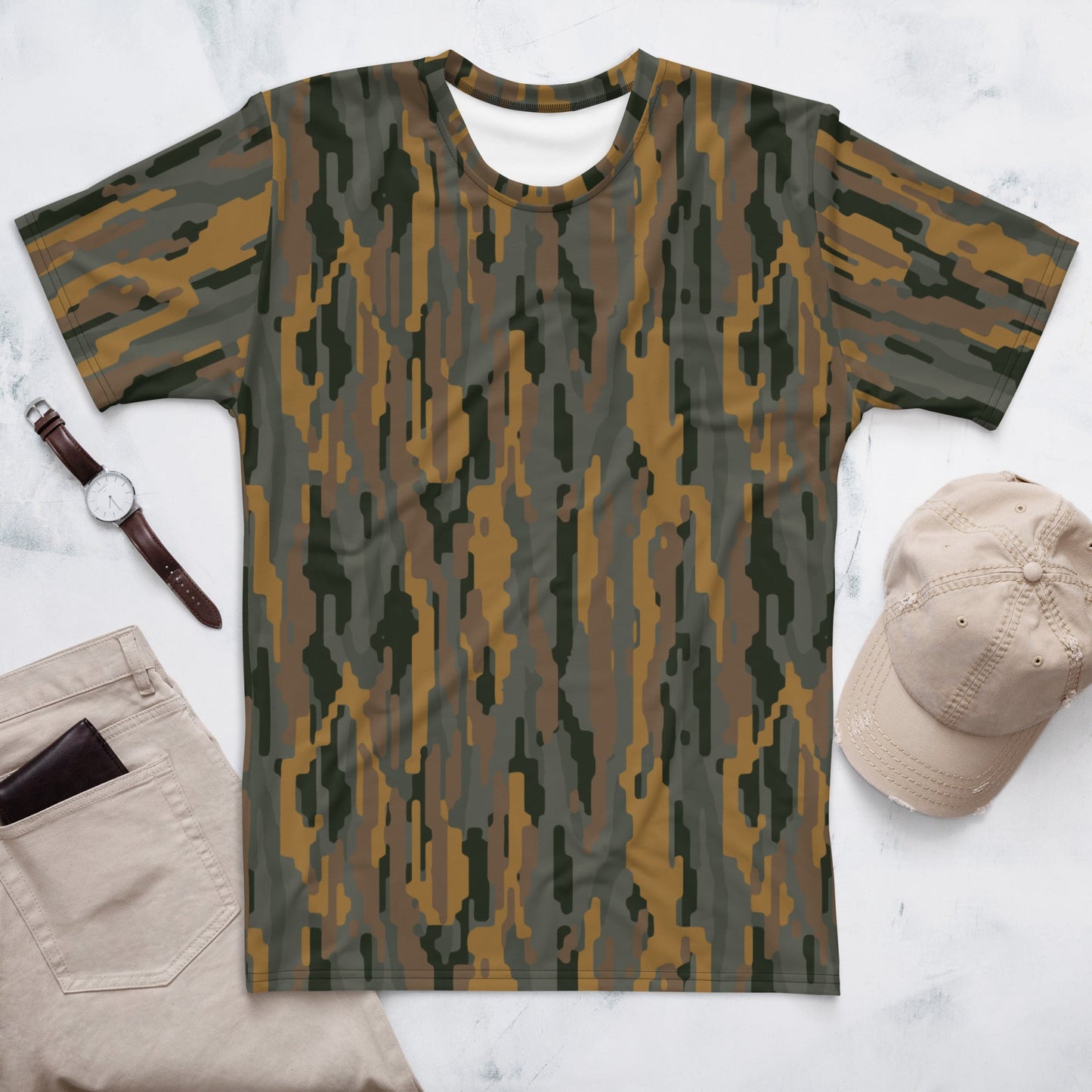 Modern Warfare Urban Vertical Rusty Bark CAMO Mens T-Shirt - XS