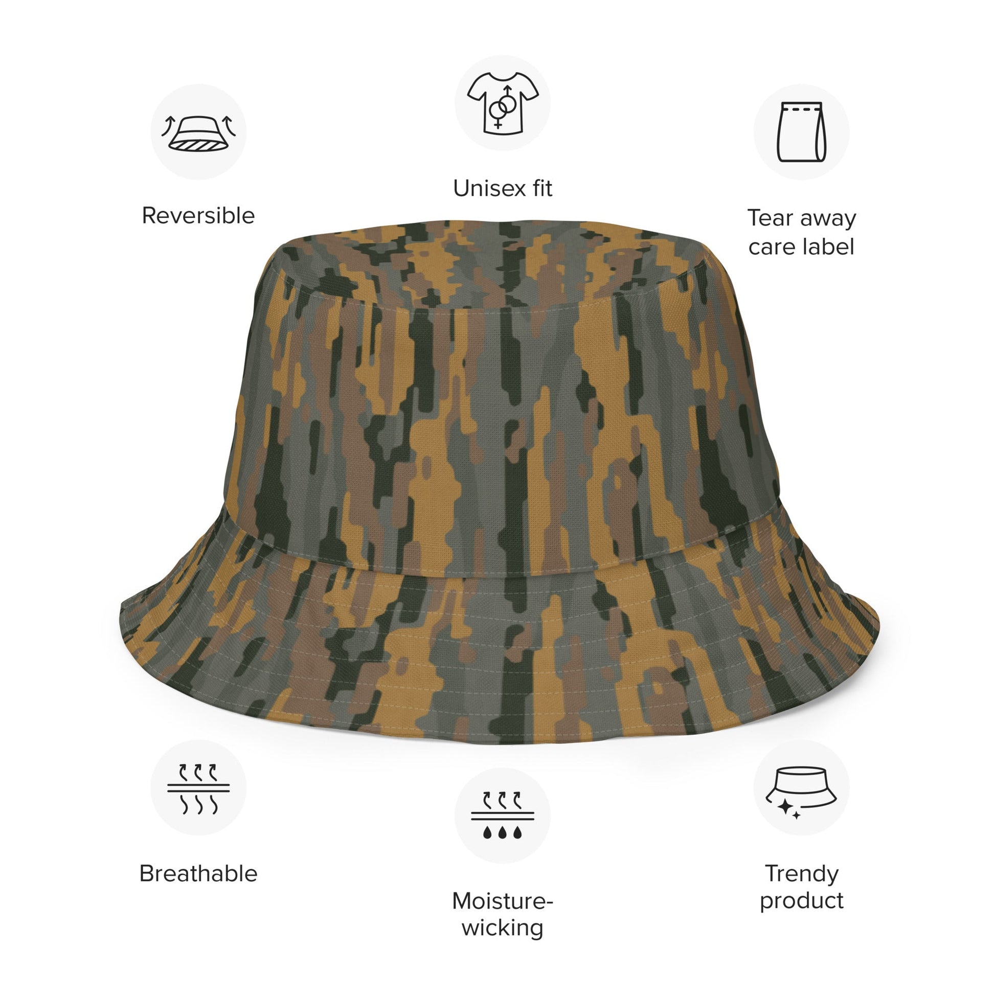 Modern Warfare Urban Vertical Rusty Bark CAMO Reversible Bucket Hat