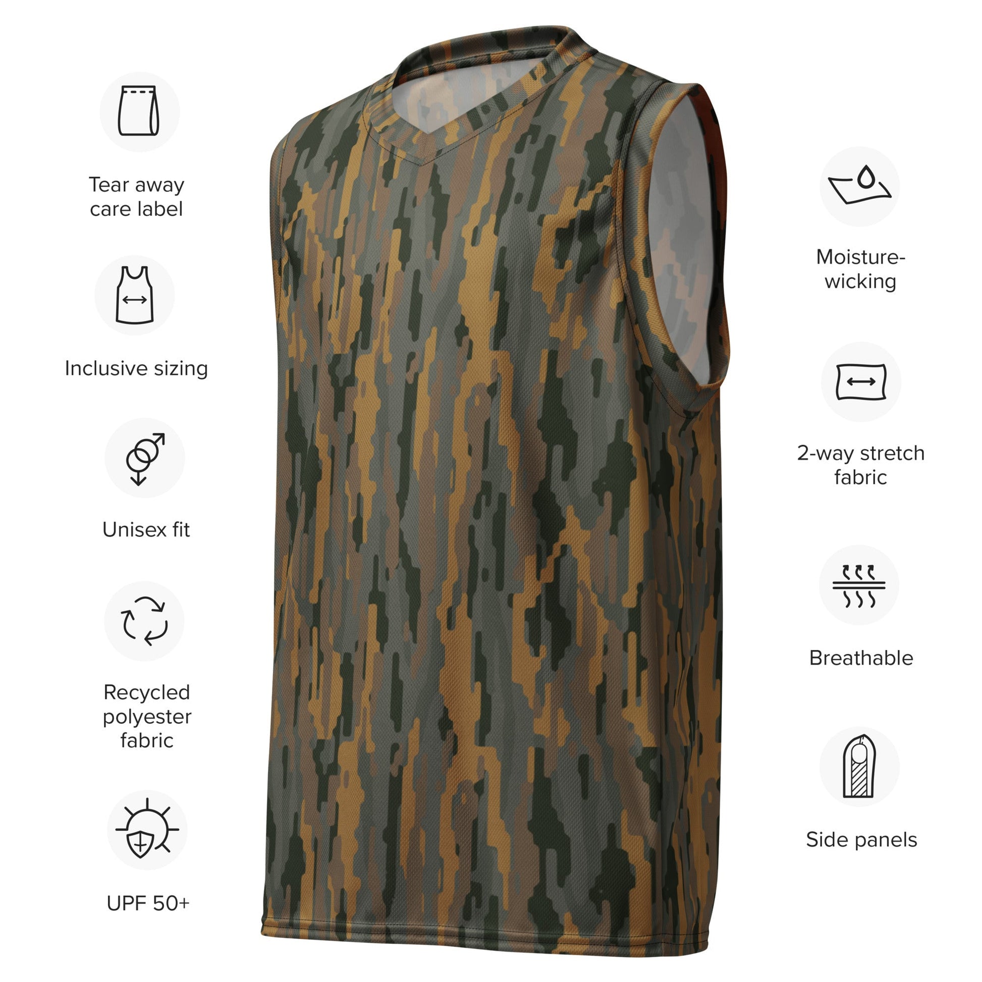 Modern Warfare Urban Vertical Rusty Bark CAMO Unisex Basketball Jersey