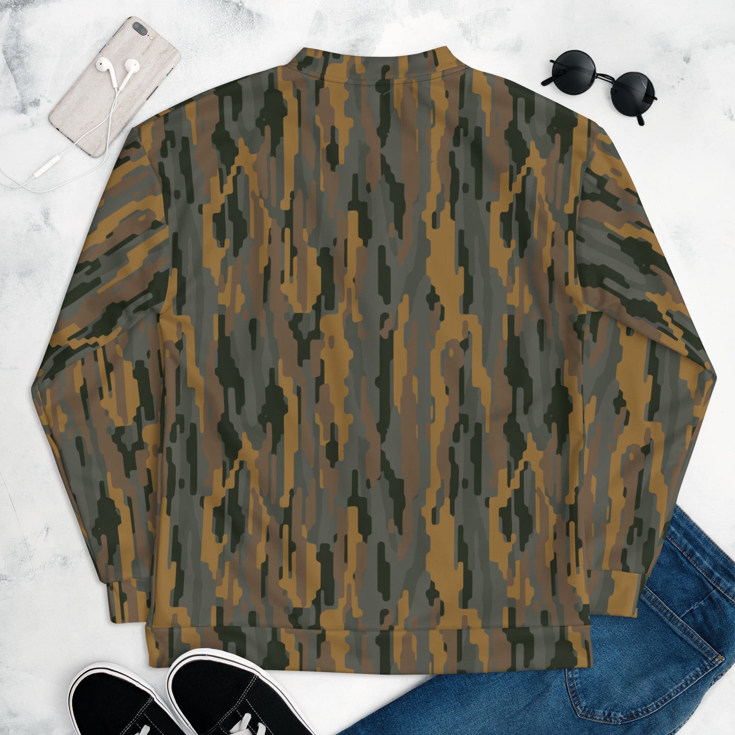 Modern Warfare Urban Vertical Rusty Bark CAMO Unisex Bomber Jacket