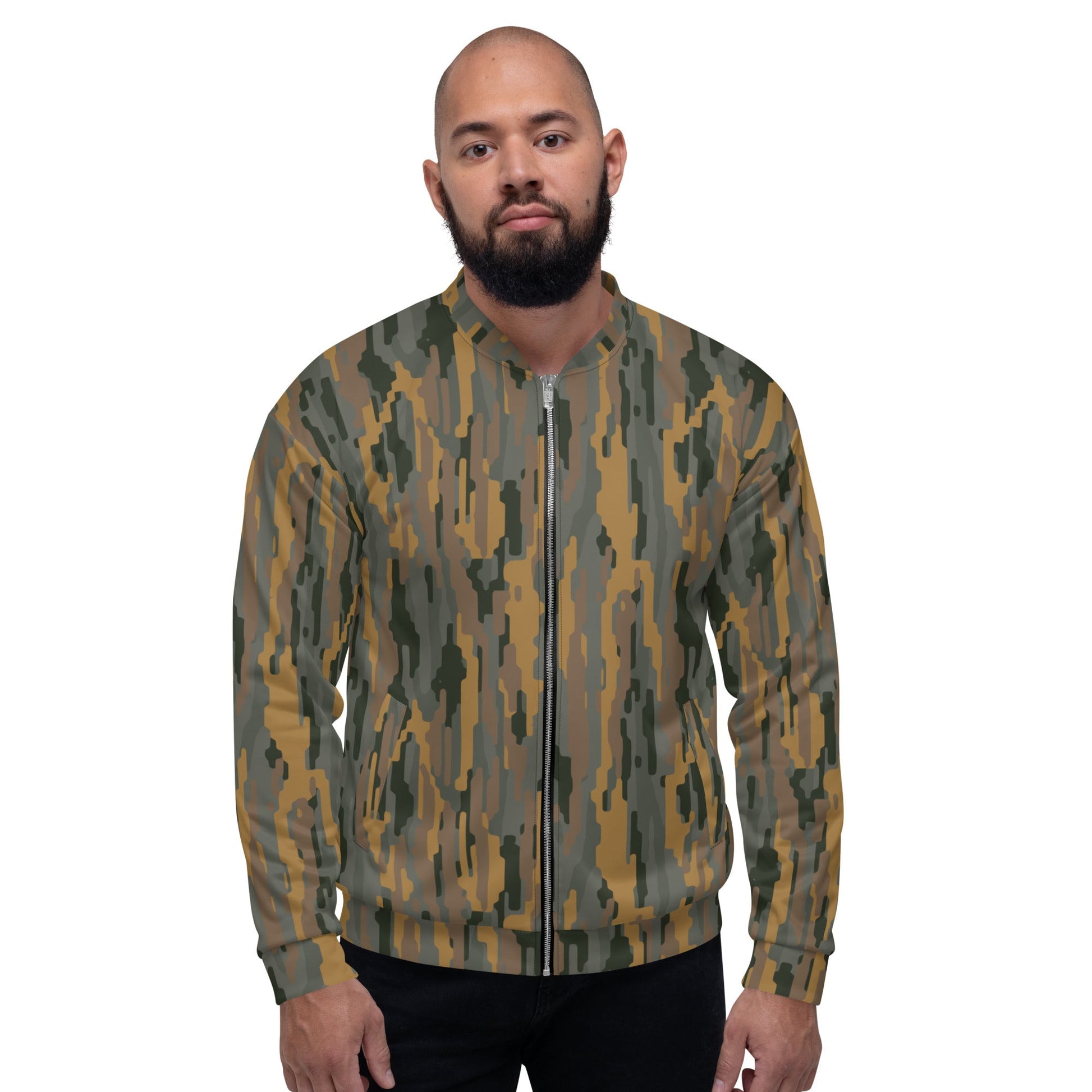 Modern Warfare Urban Vertical Rusty Bark CAMO Unisex Bomber Jacket