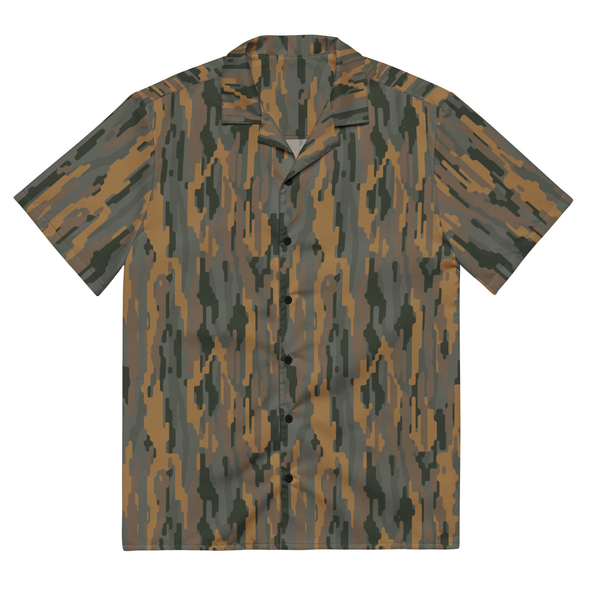 Modern Warfare Urban Vertical Rusty Bark CAMO Unisex Short-Sleeve Button Shirt - 2XS