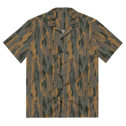 Modern Warfare Urban Vertical Rusty Bark CAMO Unisex Short-Sleeve Button Shirt - 2XS