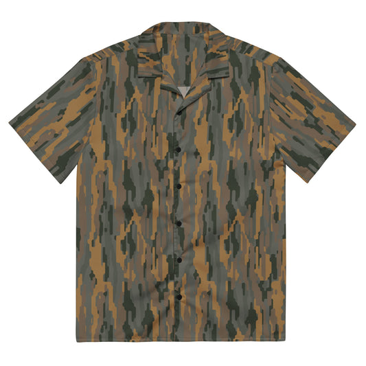 Modern Warfare Urban Vertical Rusty Bark CAMO Unisex Short-Sleeve Button Shirt - 2XS