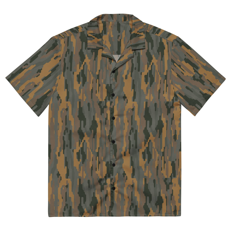 Vertical Timber CAMO Unisex Short-Sleeve Button Shirt - 2XS - Button-Up