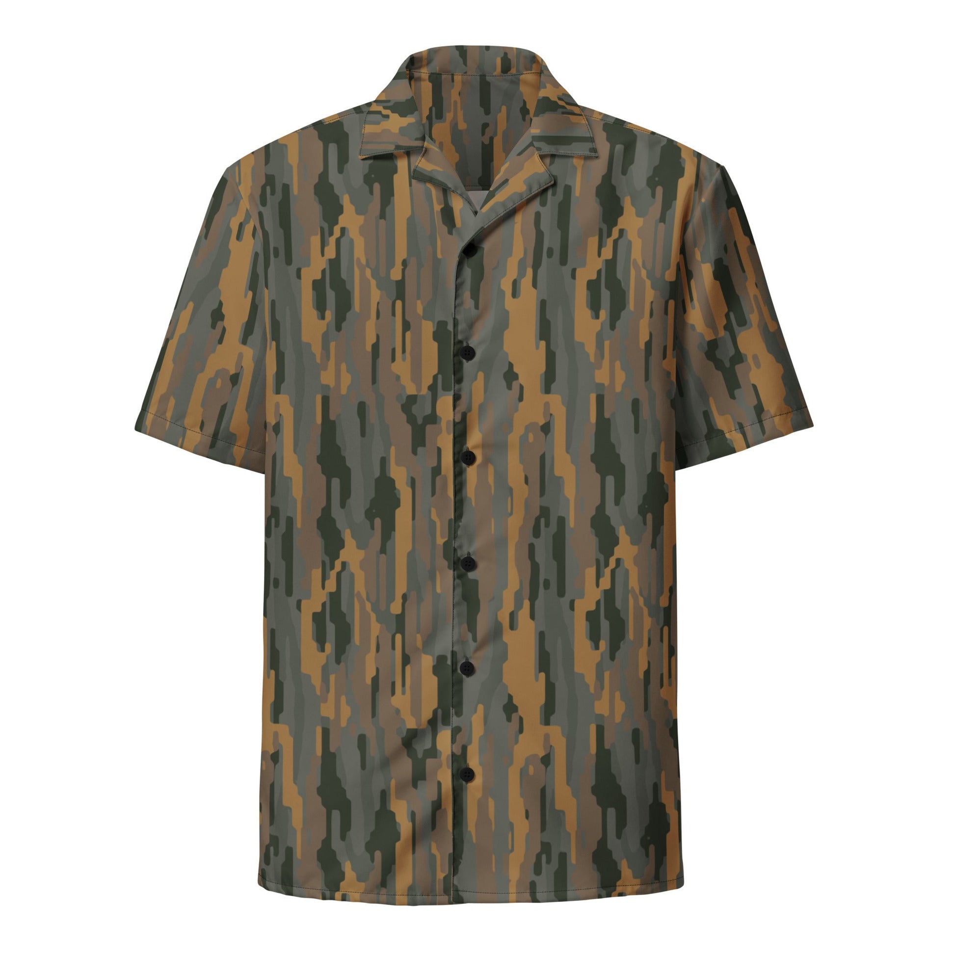 Modern Warfare Urban Vertical Rusty Bark CAMO Unisex Short-Sleeve Button Shirt