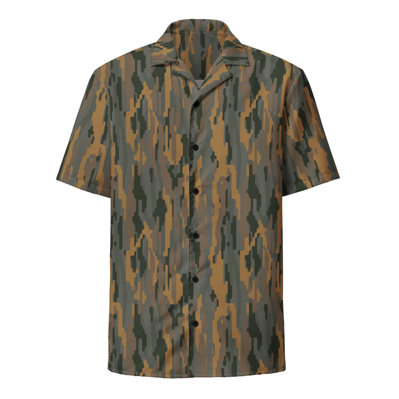 Vertical Timber CAMO Unisex Short-Sleeve Button Shirt - Button-Up