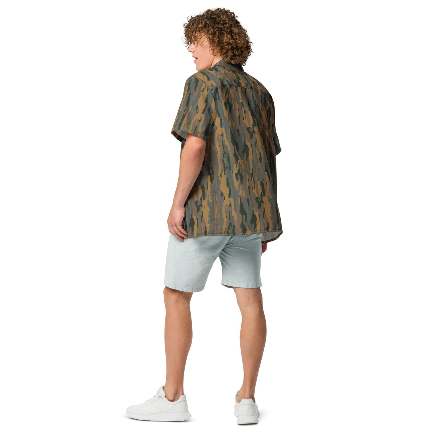Modern Warfare Urban Vertical Rusty Bark CAMO Unisex Short-Sleeve Button Shirt