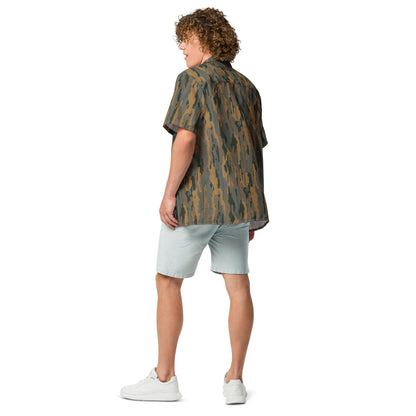 Modern Warfare Urban Vertical Rusty Bark CAMO Unisex Short-Sleeve Button Shirt