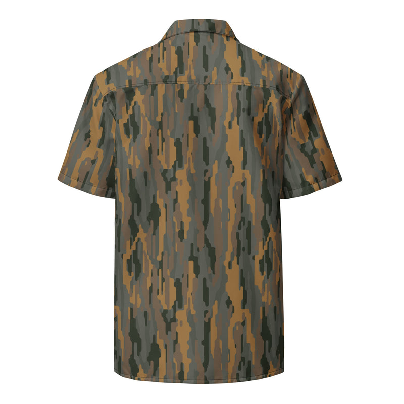 Vertical Timber CAMO Unisex Short-Sleeve Button Shirt - Button-Up