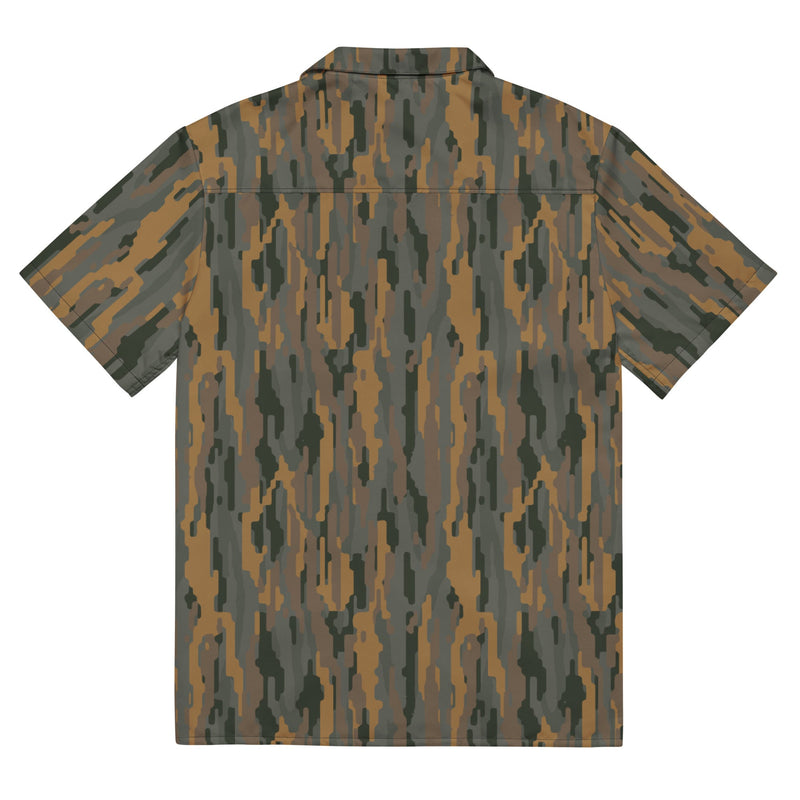 Vertical Timber CAMO Unisex Short-Sleeve Button Shirt - Button-Up