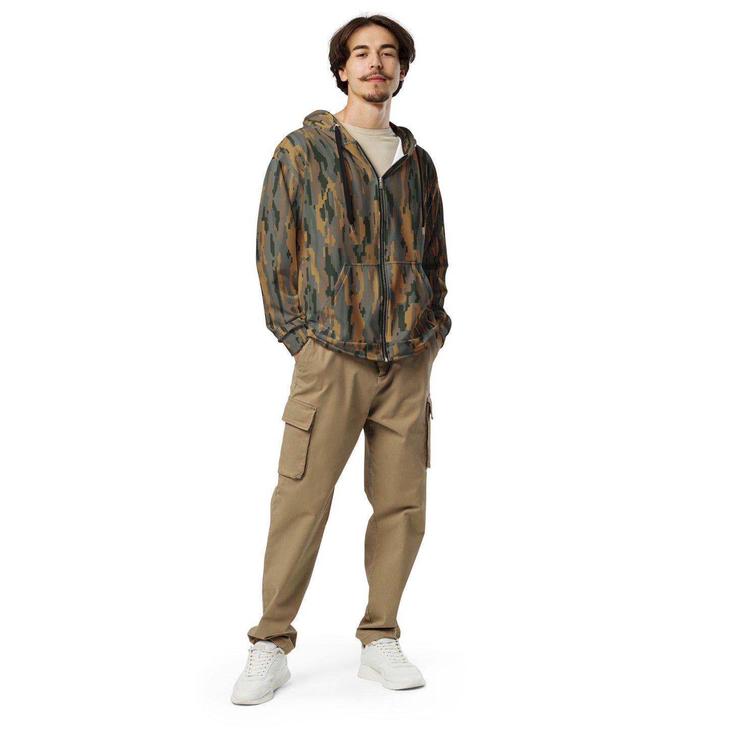 Modern Warfare Urban Vertical Rusty Bark CAMO Unisex Zip Hoodie