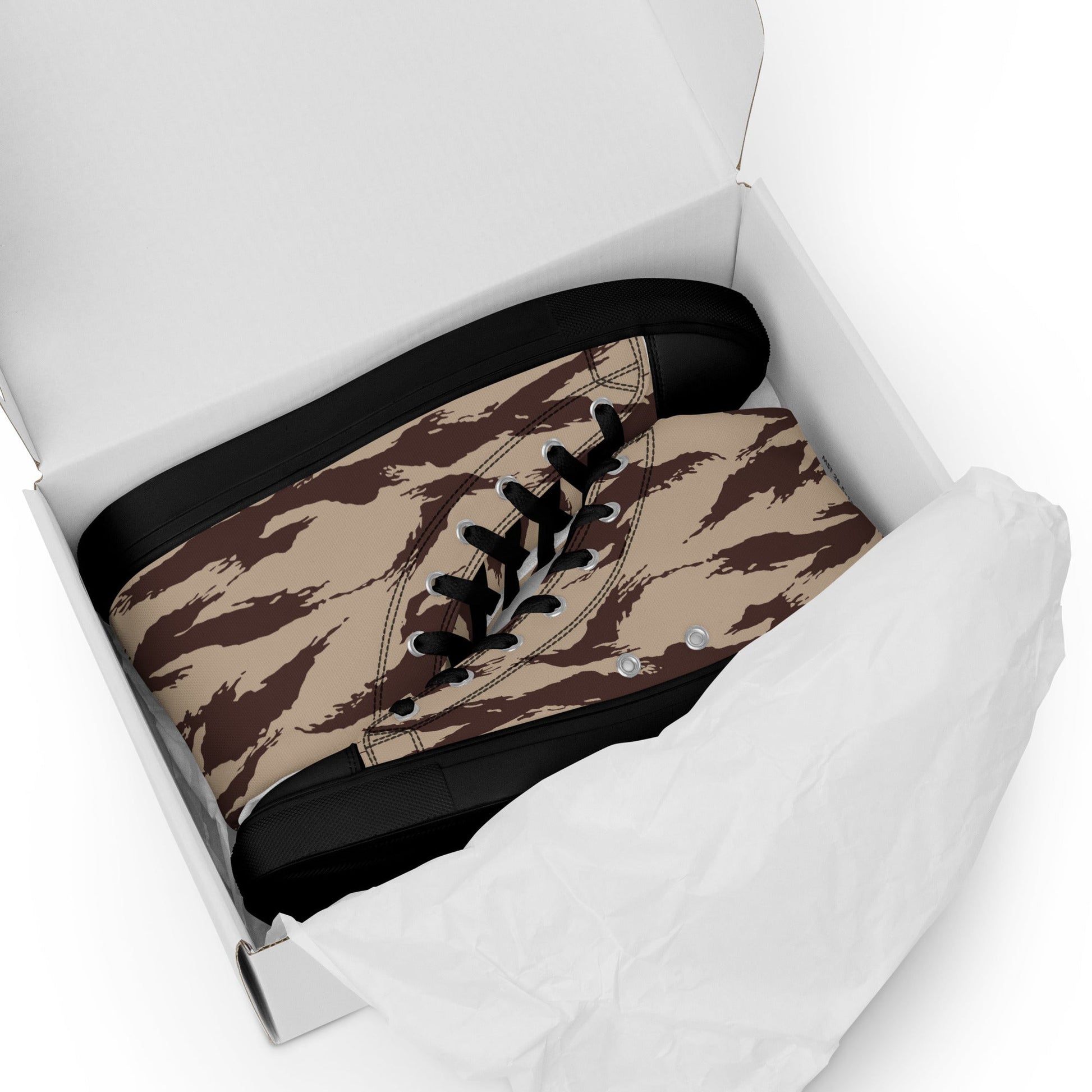Moroccan Lizard Desert CAMO Mens high top canvas shoes - High Top Canvas Shoes