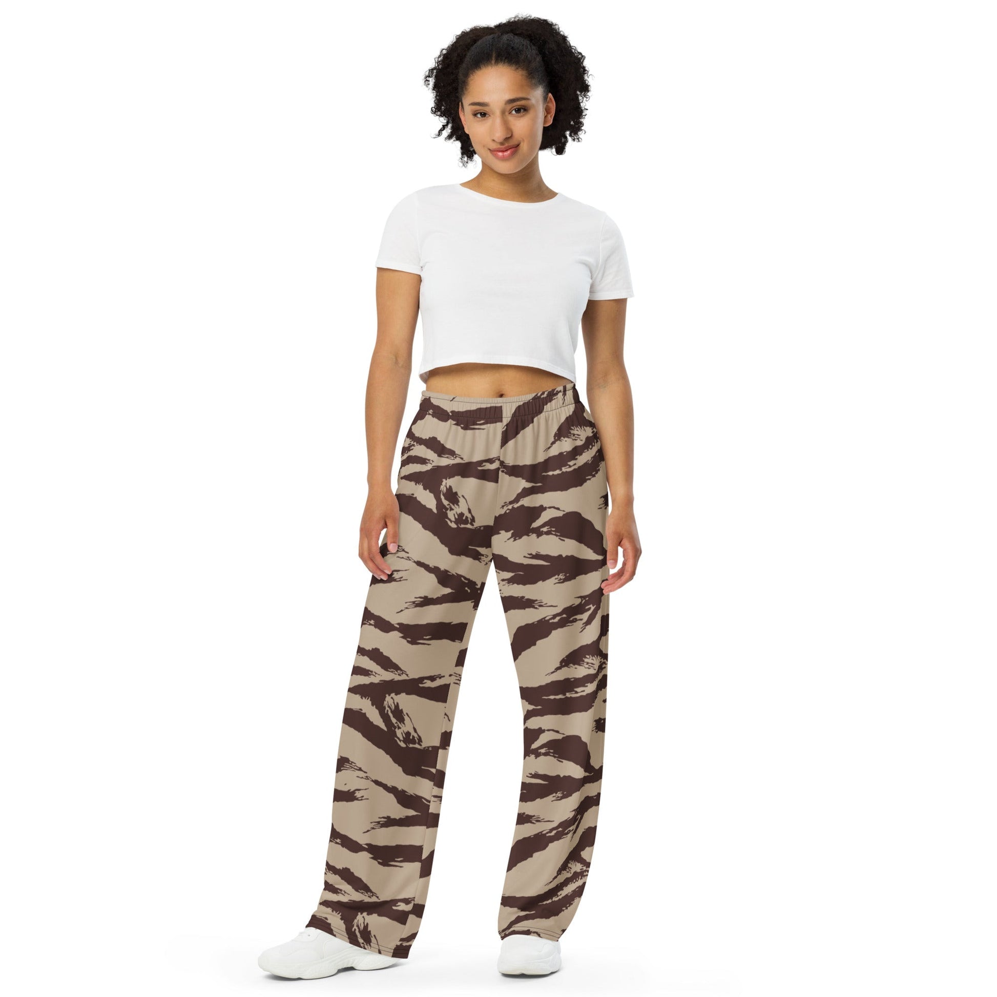Moroccan Lizard Desert CAMO unisex wide-leg pants - Wide-leg Pants
