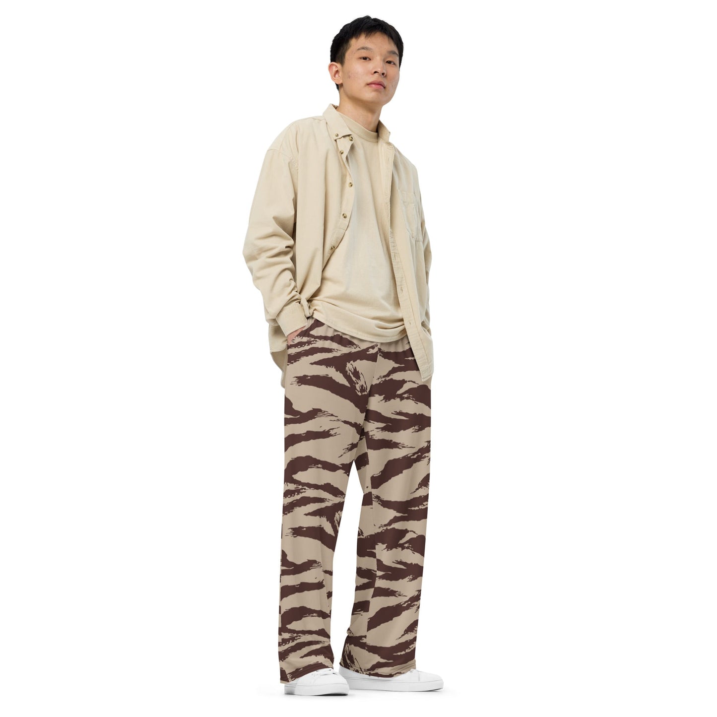 Moroccan Lizard Desert CAMO unisex wide-leg pants - Wide-leg Pants