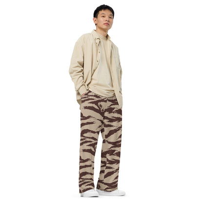 Moroccan Lizard Desert CAMO unisex wide-leg pants - Wide-leg Pants