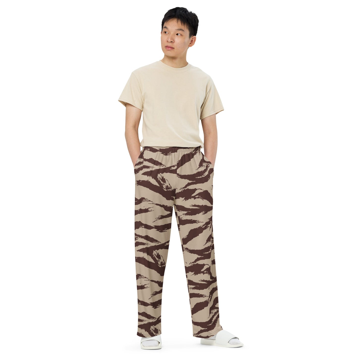 Moroccan Lizard Desert CAMO unisex wide-leg pants - Wide-leg Pants