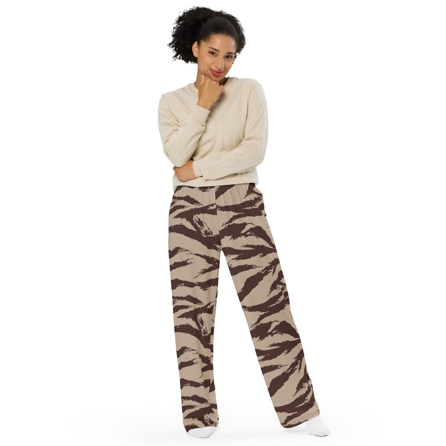 Moroccan Lizard Desert CAMO unisex wide-leg pants - Wide-leg Pants