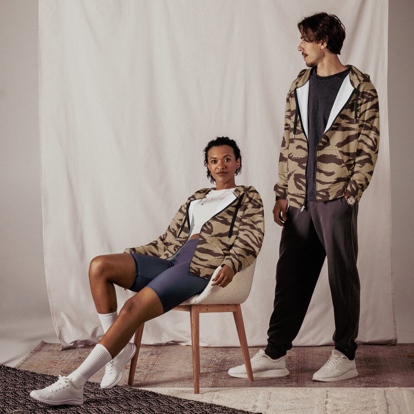 Moroccan Lizard Desert CAMO Unisex zip hoodie - Zip Hoodies