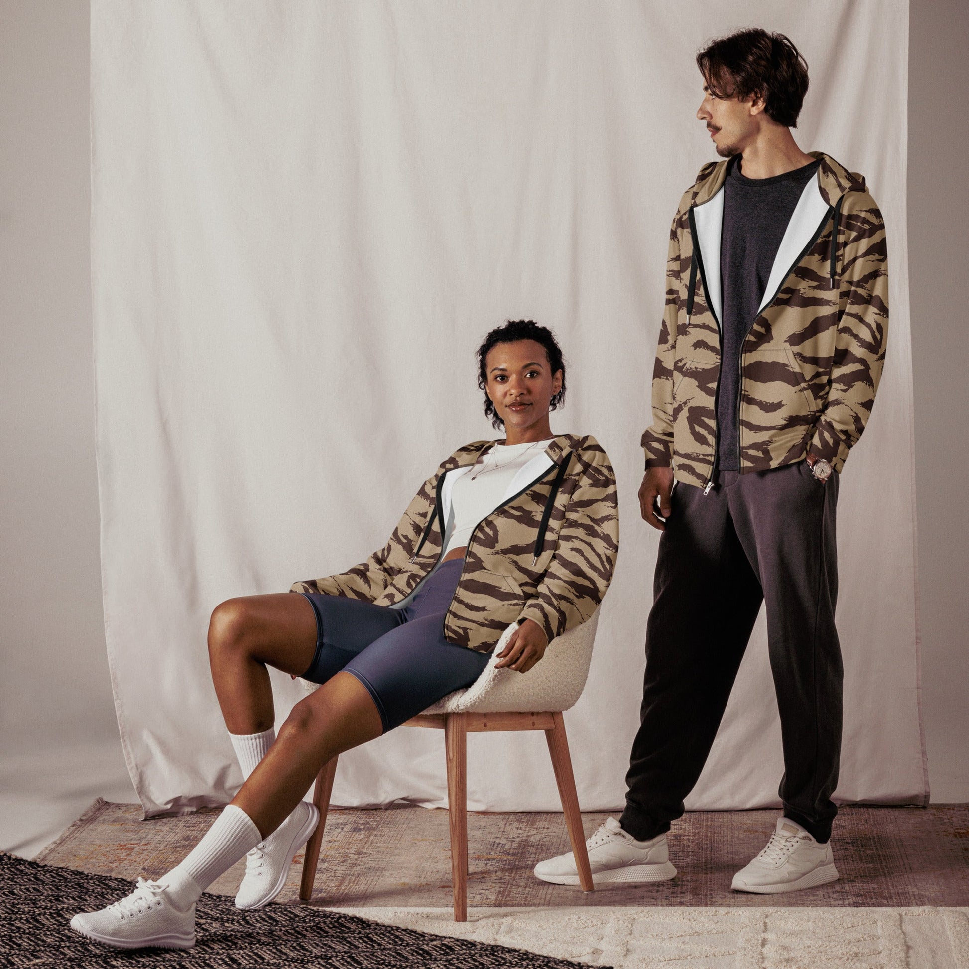 Moroccan Lizard Desert CAMO Unisex zip hoodie - Zip Hoodies