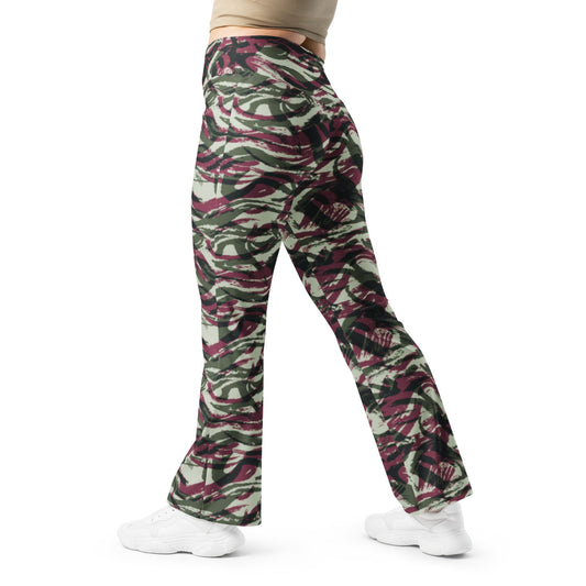 Moroccan Lizard CAMO Flare leggings - 2XS - Womens Leggings