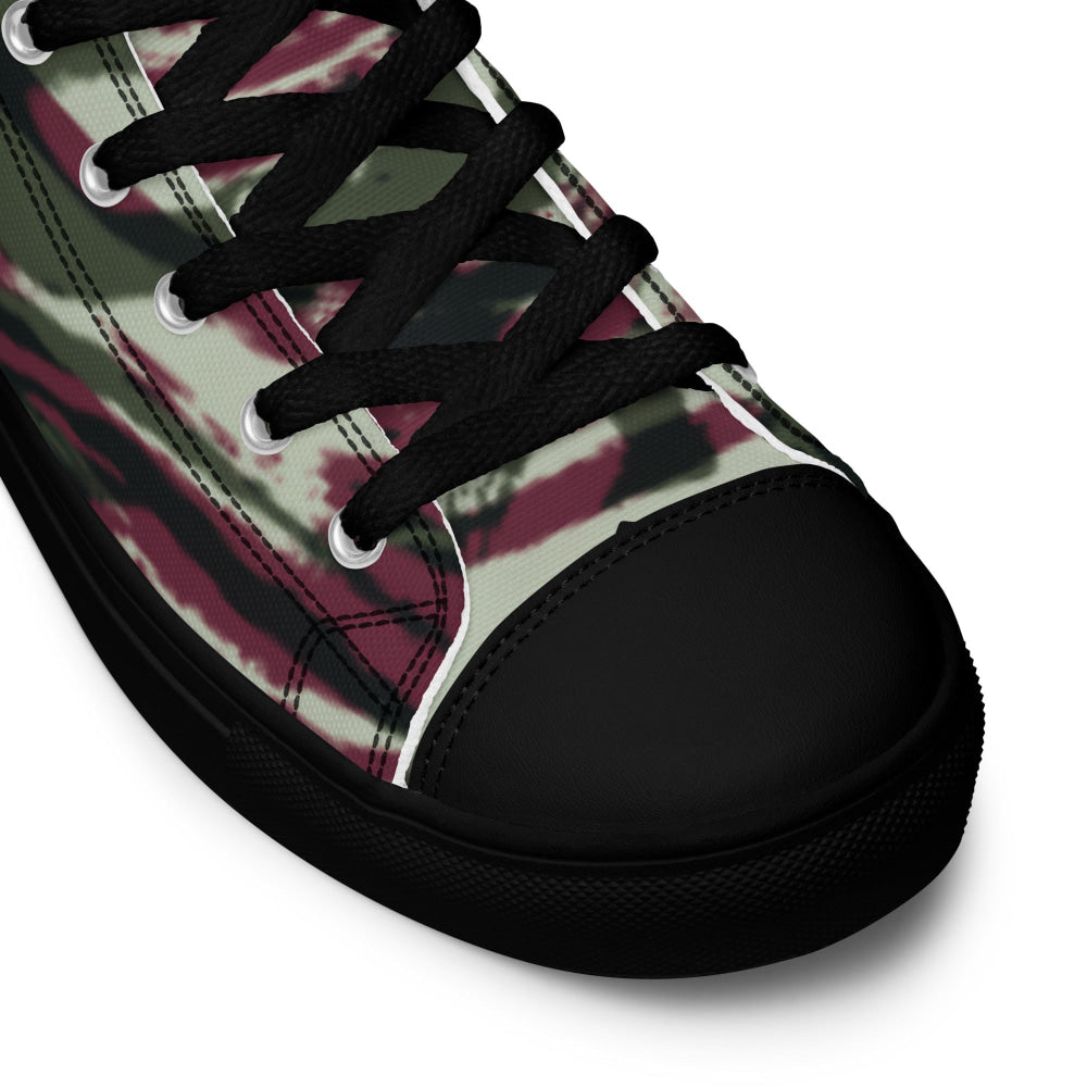 Moroccan Lizard CAMO Men’s high top canvas shoes - Mens High Top Canvas Shoes