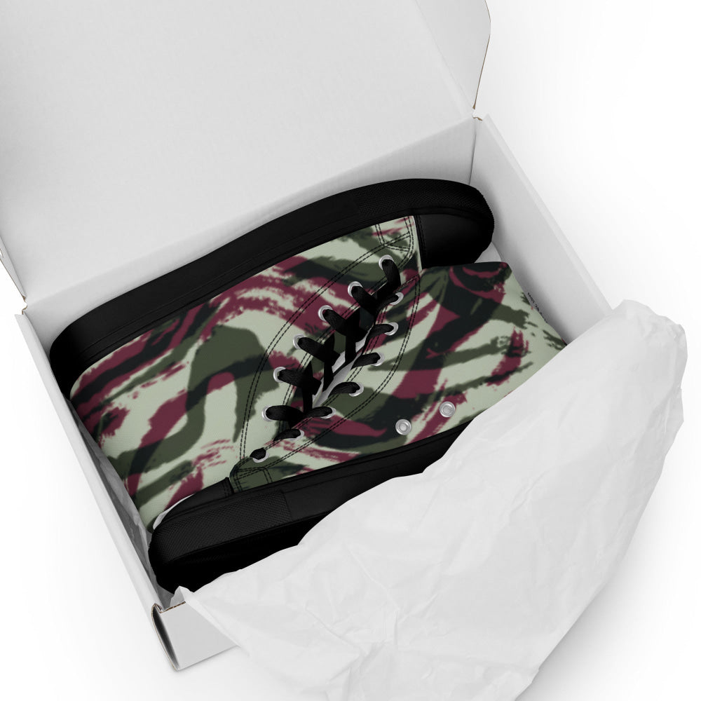 Moroccan Lizard CAMO Men’s high top canvas shoes - Mens High Top Canvas Shoes