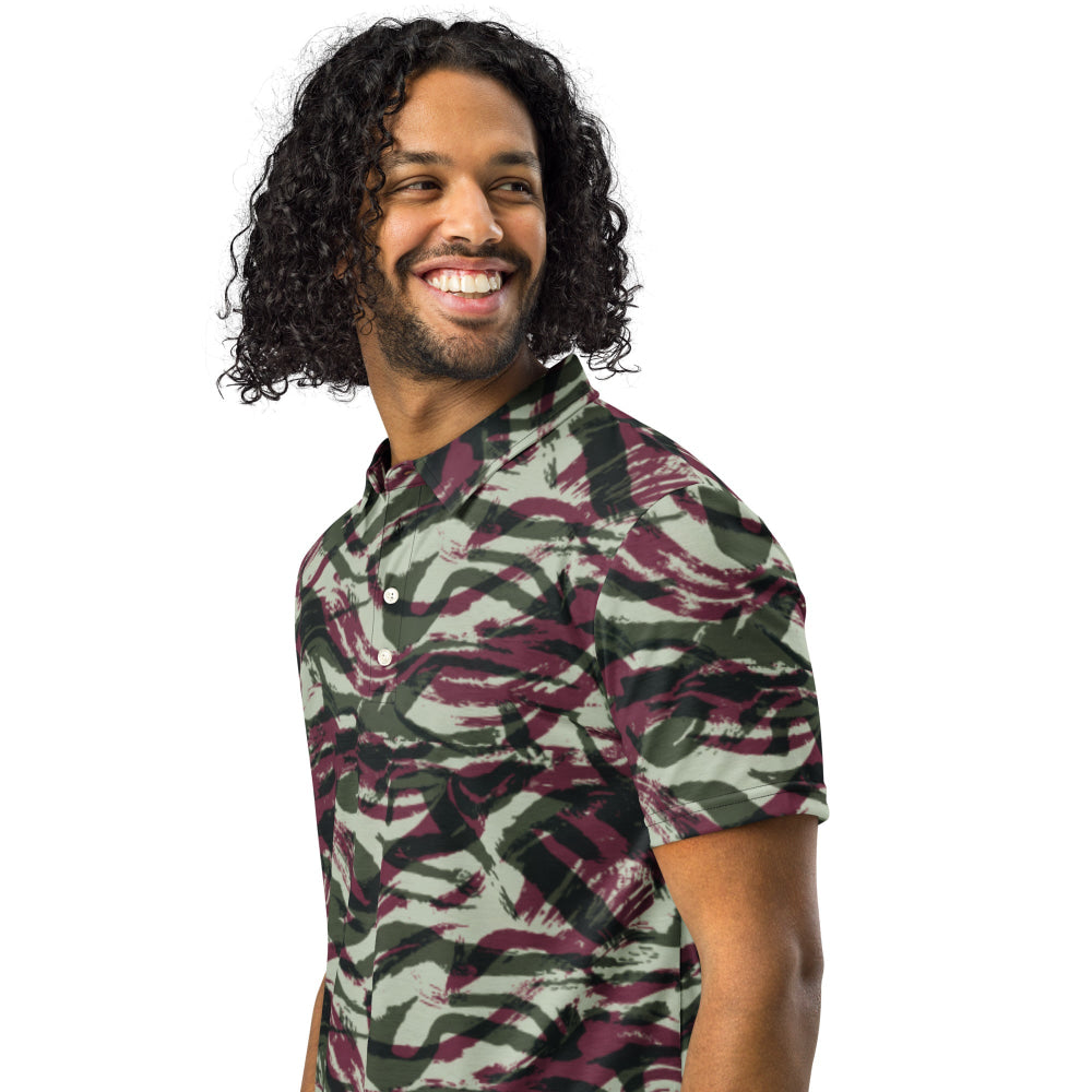 Moroccan Lizard CAMO Men’s slim fit polo - Mens Slim Fit Polo