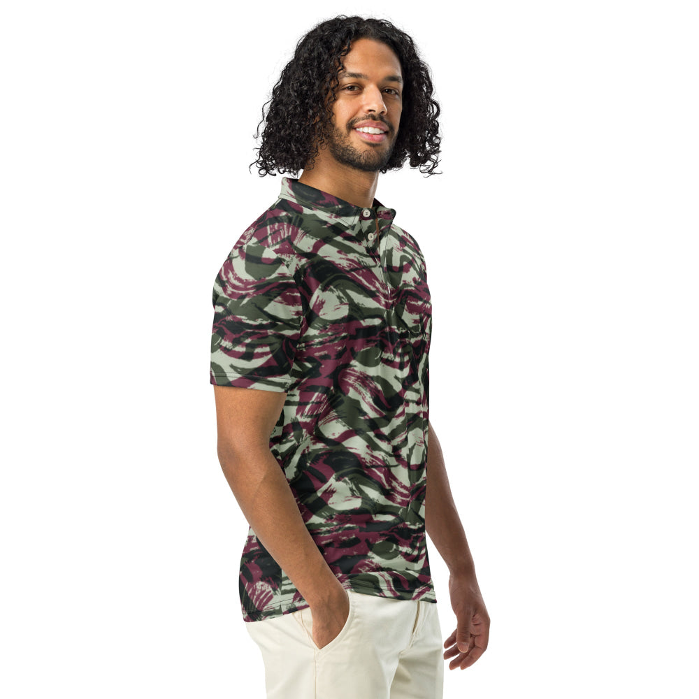 Moroccan Lizard CAMO Men’s slim fit polo - Mens Slim Fit Polo