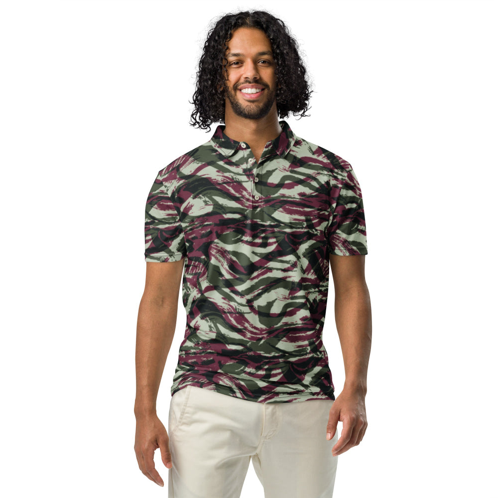 Moroccan Lizard CAMO Men’s slim fit polo - Mens Slim Fit Polo