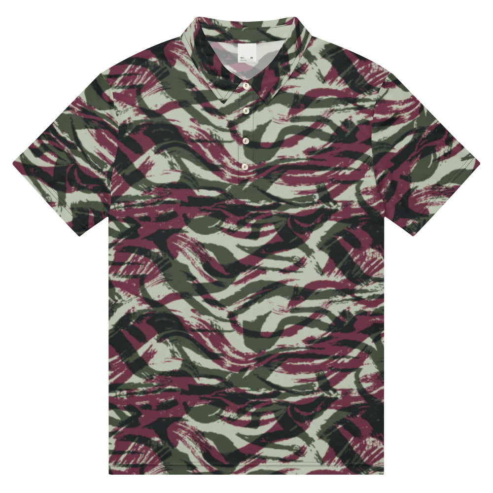 Moroccan Lizard CAMO Men’s slim fit polo - XS - Mens Slim Fit Polo