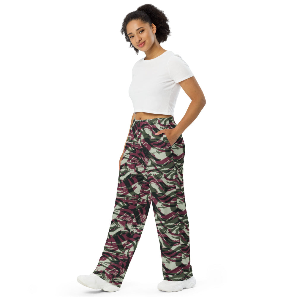 Moroccan Lizard CAMO unisex wide-leg pants - Unisex Wide-Leg Pants