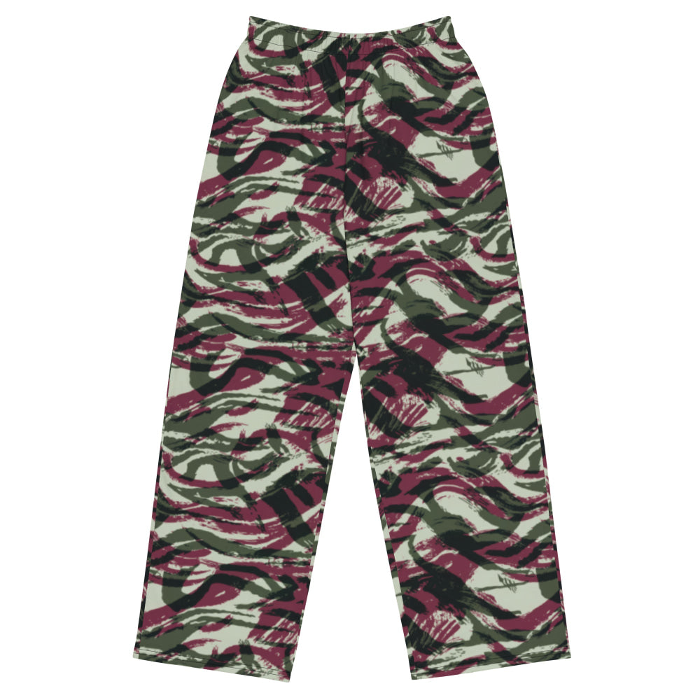 Moroccan Lizard CAMO unisex wide-leg pants - 2XS - Unisex Wide-Leg Pants