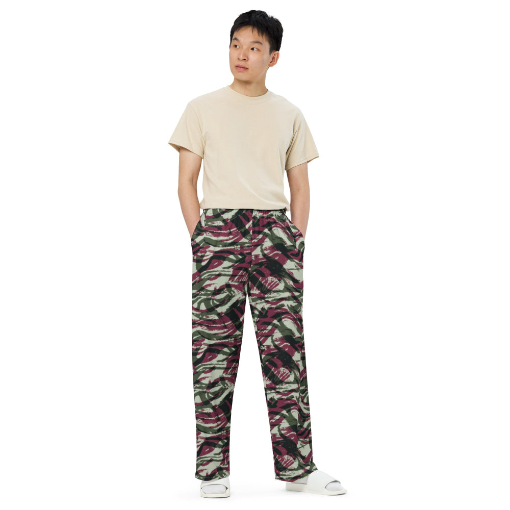 Moroccan Lizard CAMO unisex wide-leg pants - Unisex Wide-Leg Pants