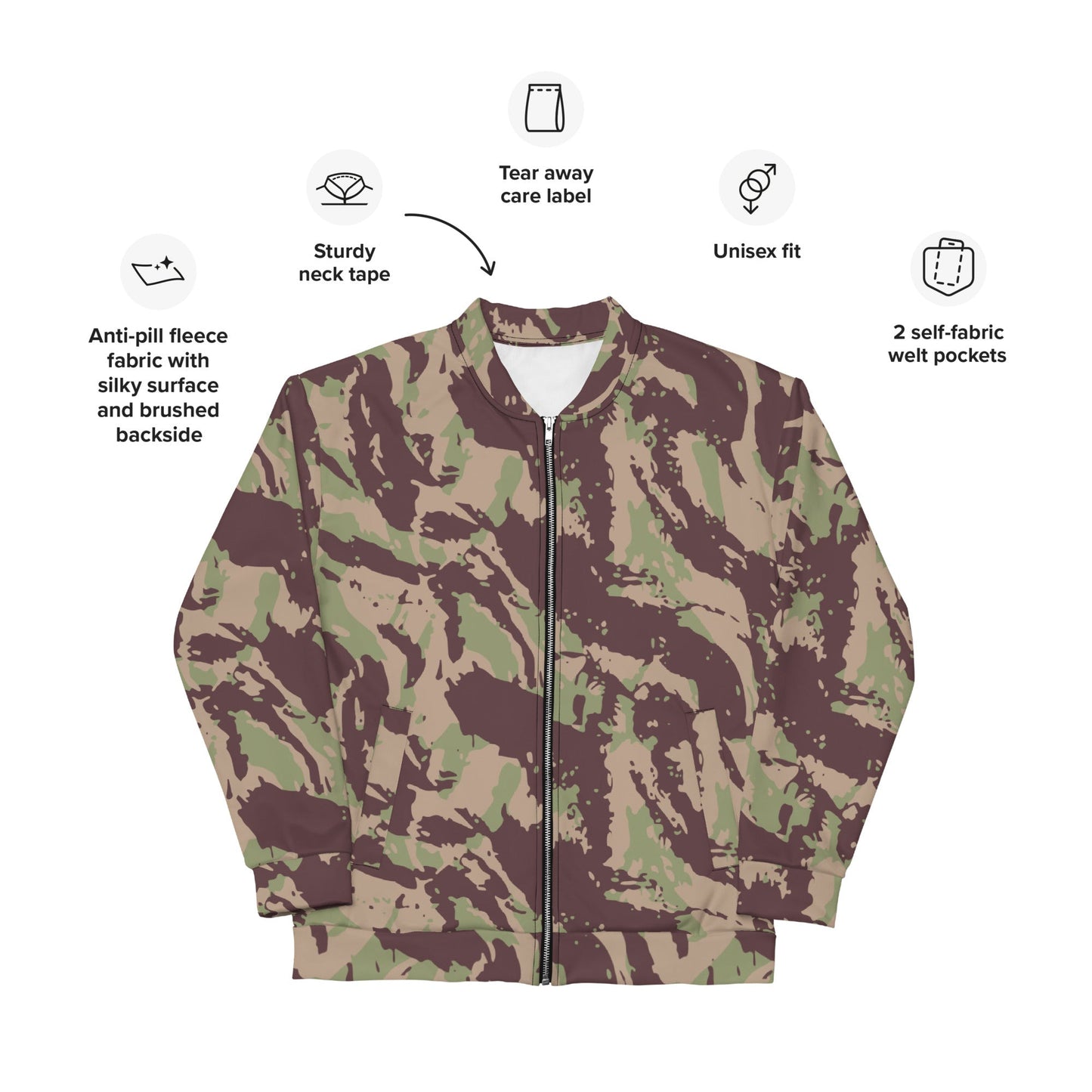 Mozambique Lizard CAMO Unisex Bomber Jacket - Jackets