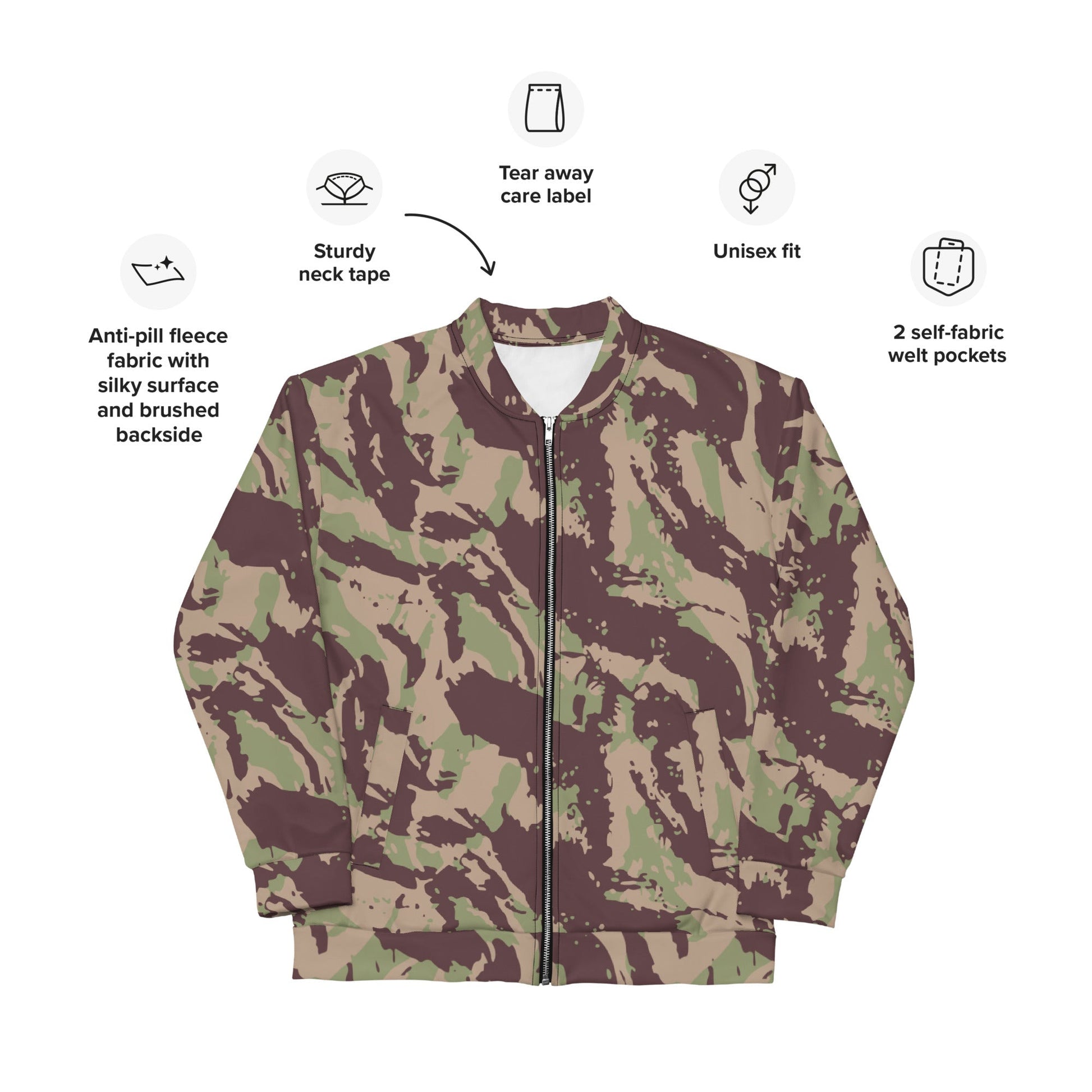 Mozambique Lizard CAMO Unisex Bomber Jacket - Jackets
