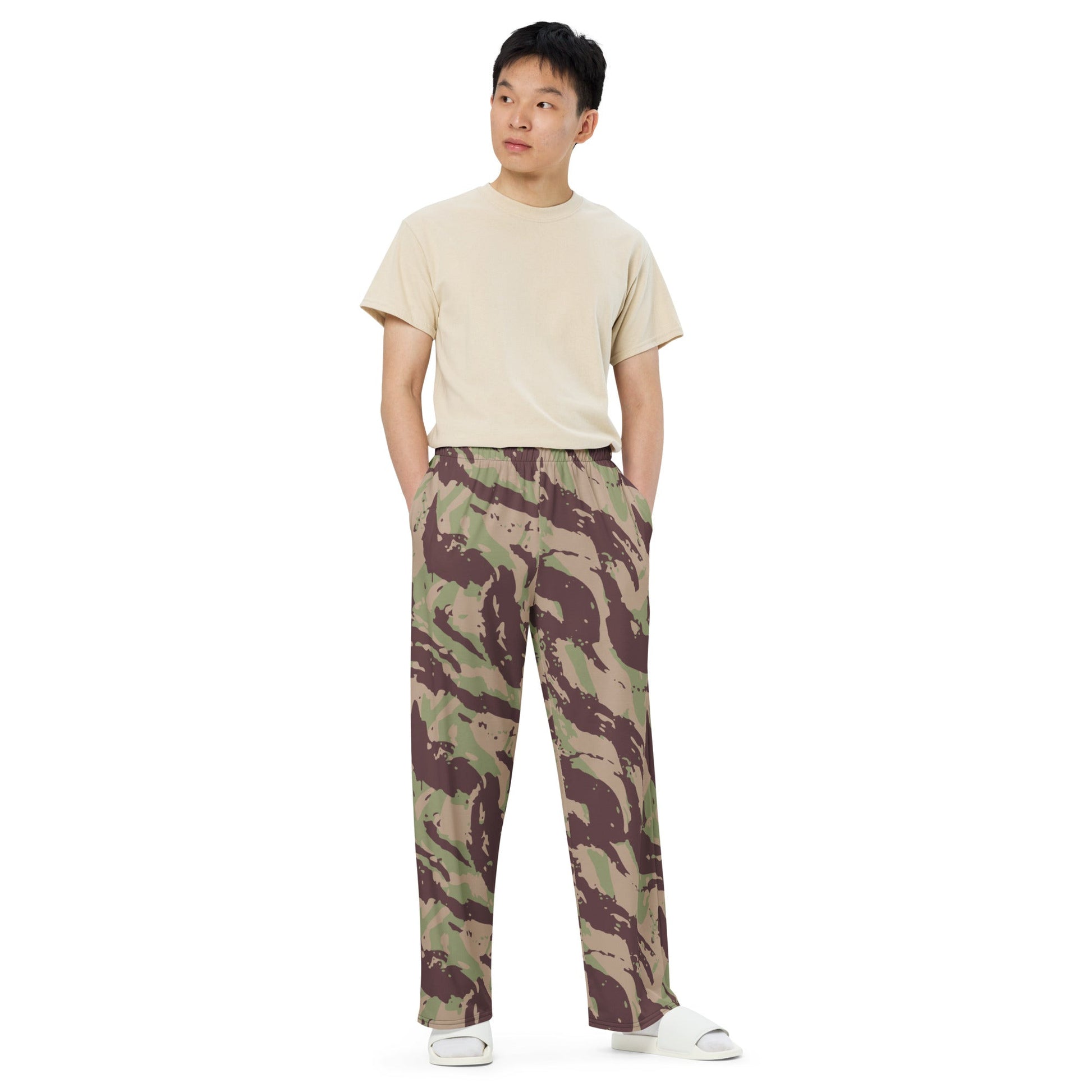 Mozambique Lizard CAMO unisex wide leg pants Wide Pants