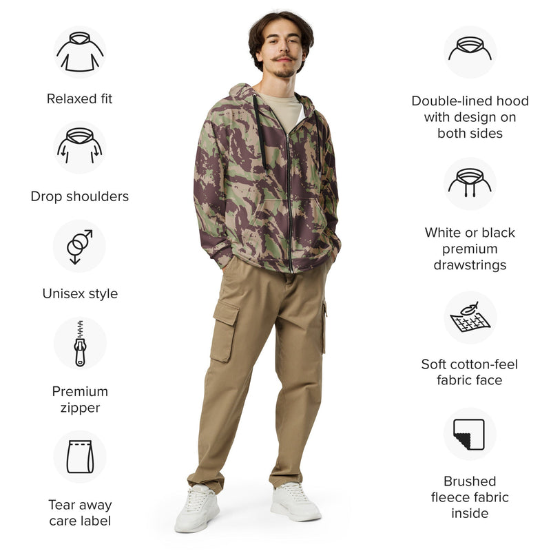 Lizard Mozambique CAMO Unisex Zip Hoodie