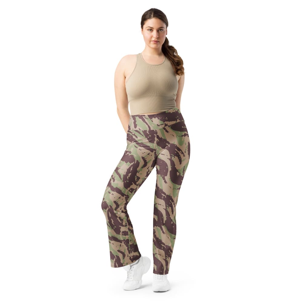 Mozambique Vertical Lizard CAMO Flare leggings - Womens Leggings