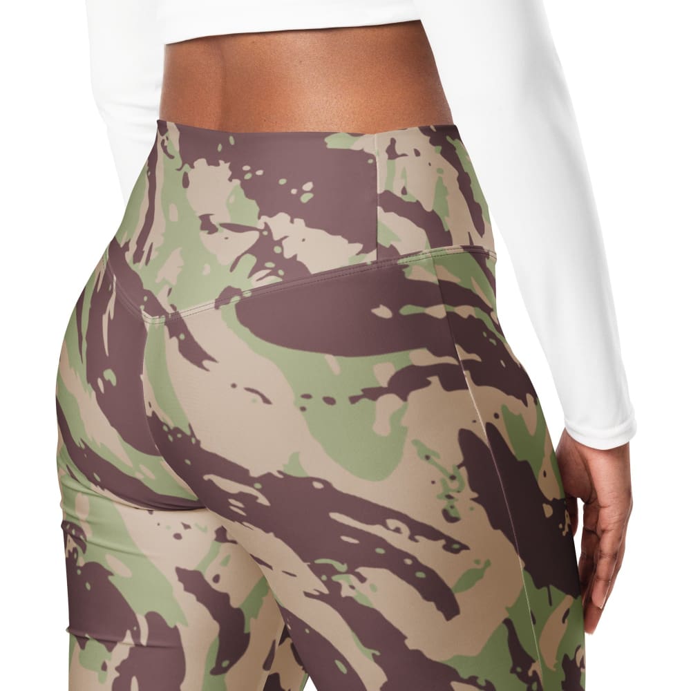 Mozambique Vertical Lizard CAMO Flare leggings - Womens Leggings