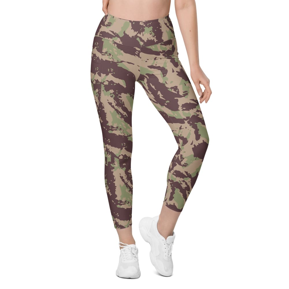 Mozambique Vertical Lizard CAMO Leggings with pockets - Womens With Pockets