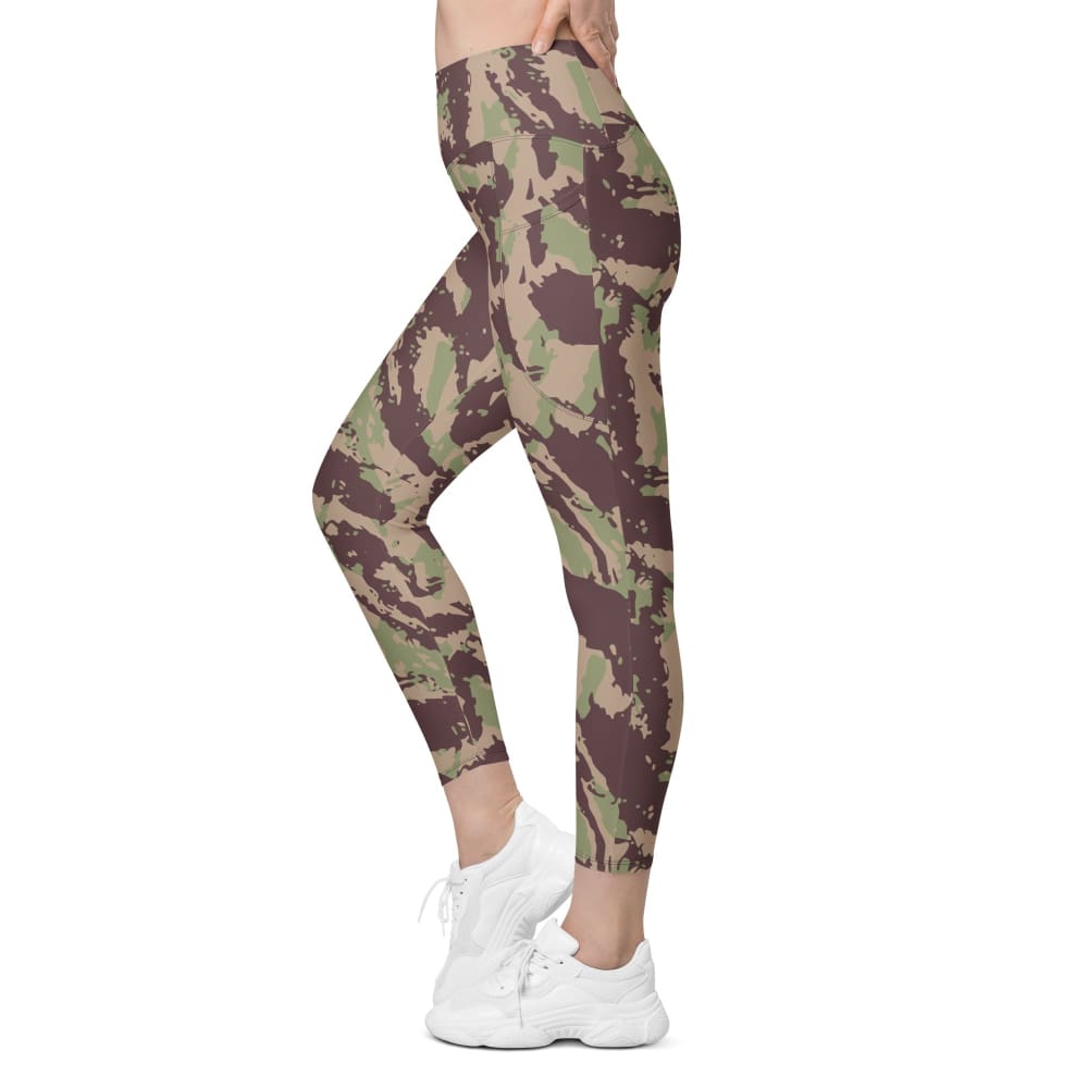 Mozambique Vertical Lizard CAMO Leggings with pockets - Womens With Pockets