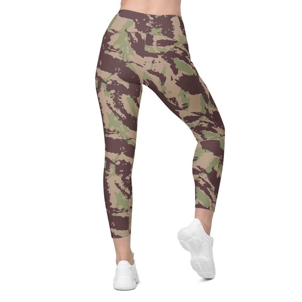 Mozambique Vertical Lizard CAMO Leggings with pockets - Womens With Pockets