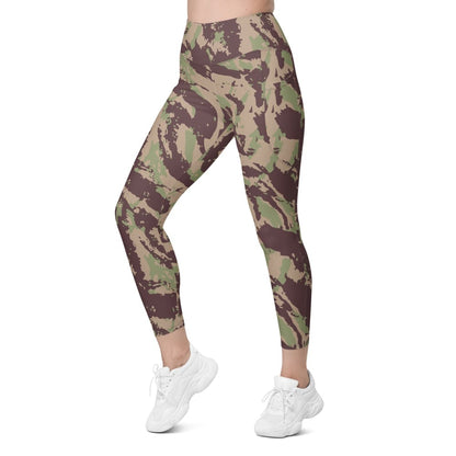 Mozambique Vertical Lizard CAMO Leggings with pockets - Womens With Pockets