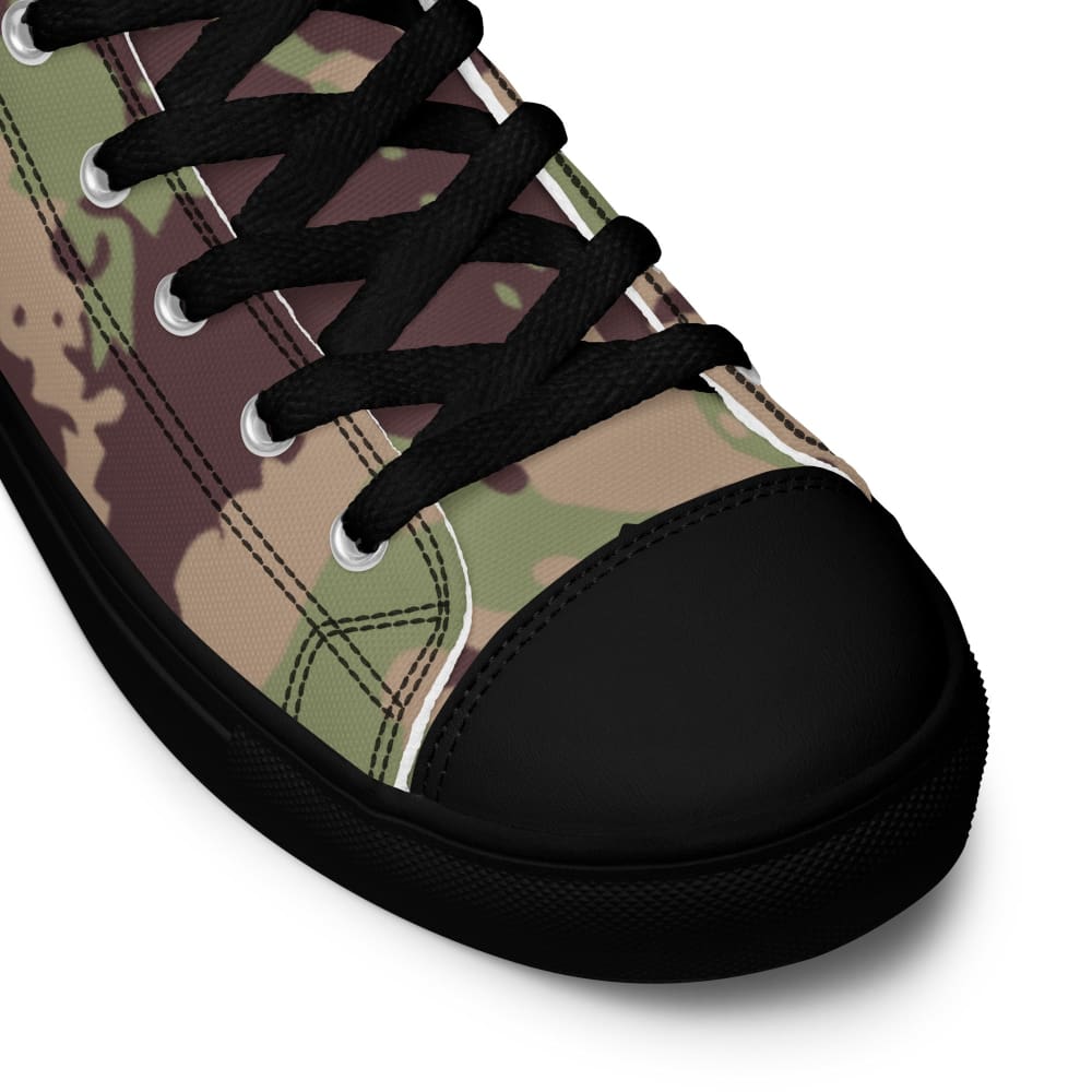 Mozambique Vertical Lizard CAMO Men’s high top canvas shoes - Mens High Top Canvas Shoes