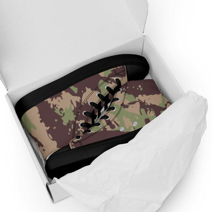 Mozambique Vertical Lizard CAMO Men’s high top canvas shoes - Mens High Top Canvas Shoes