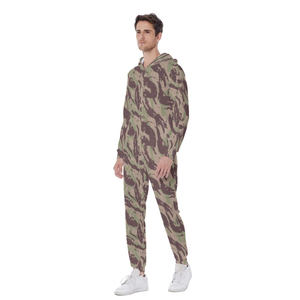 Mozambique Vertical Lizard CAMO Men’s Hooded Jumpsuit - Mens