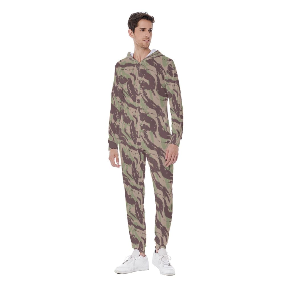 Mozambique Vertical Lizard CAMO Men’s Hooded Jumpsuit - Mens